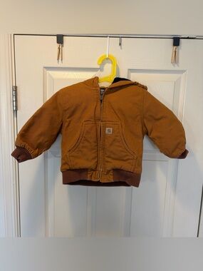 Carhartt Infant Jacket 24M 24 Months Duck Canvas Tan Brown Full Zip Insulated